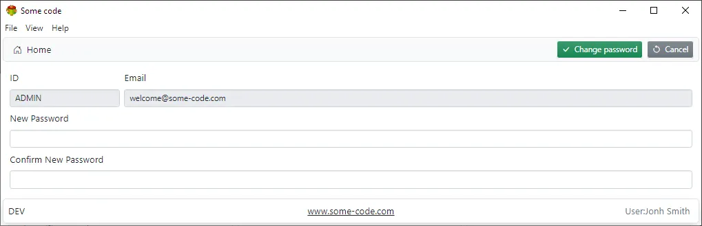 Changing User password