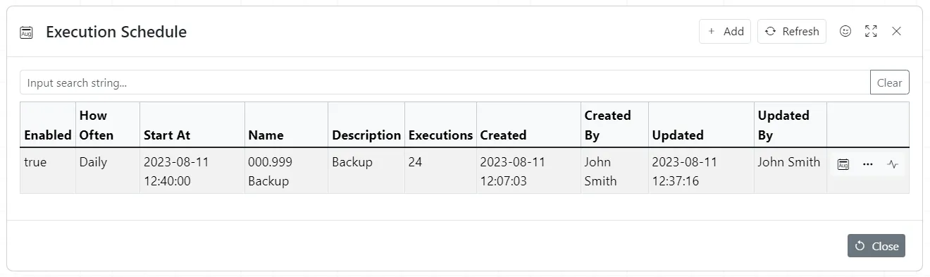 List of scheduled packages