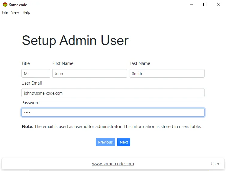 Create Admin User