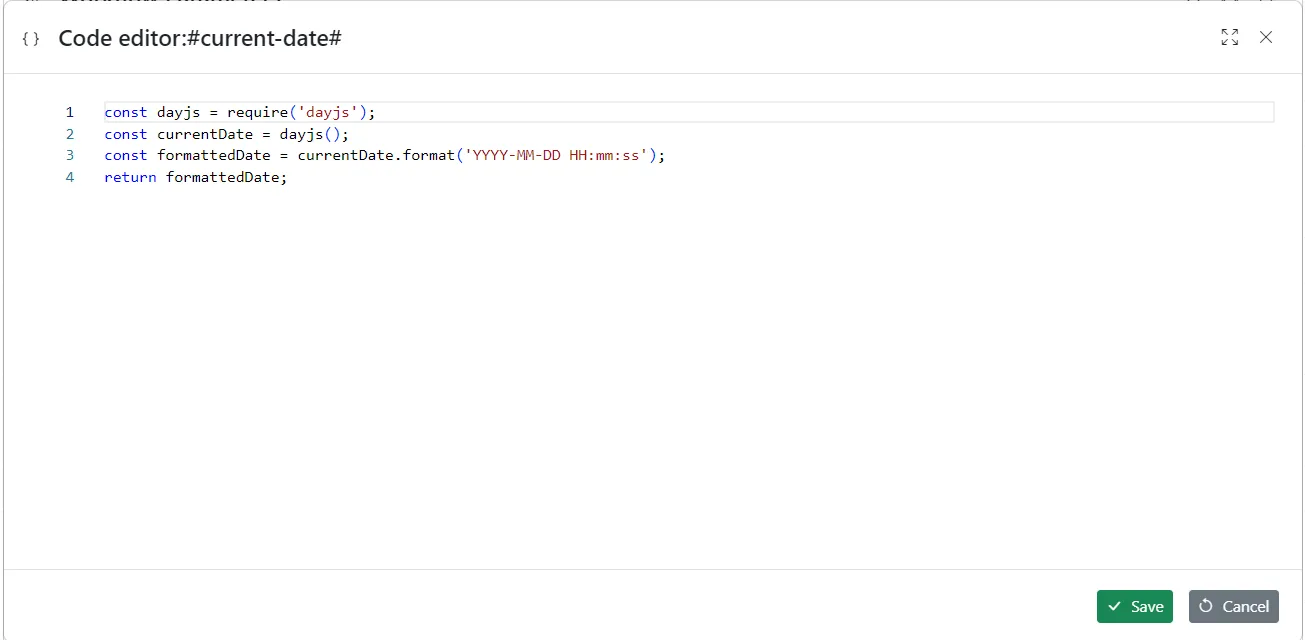 Workflow Parameters dialogue