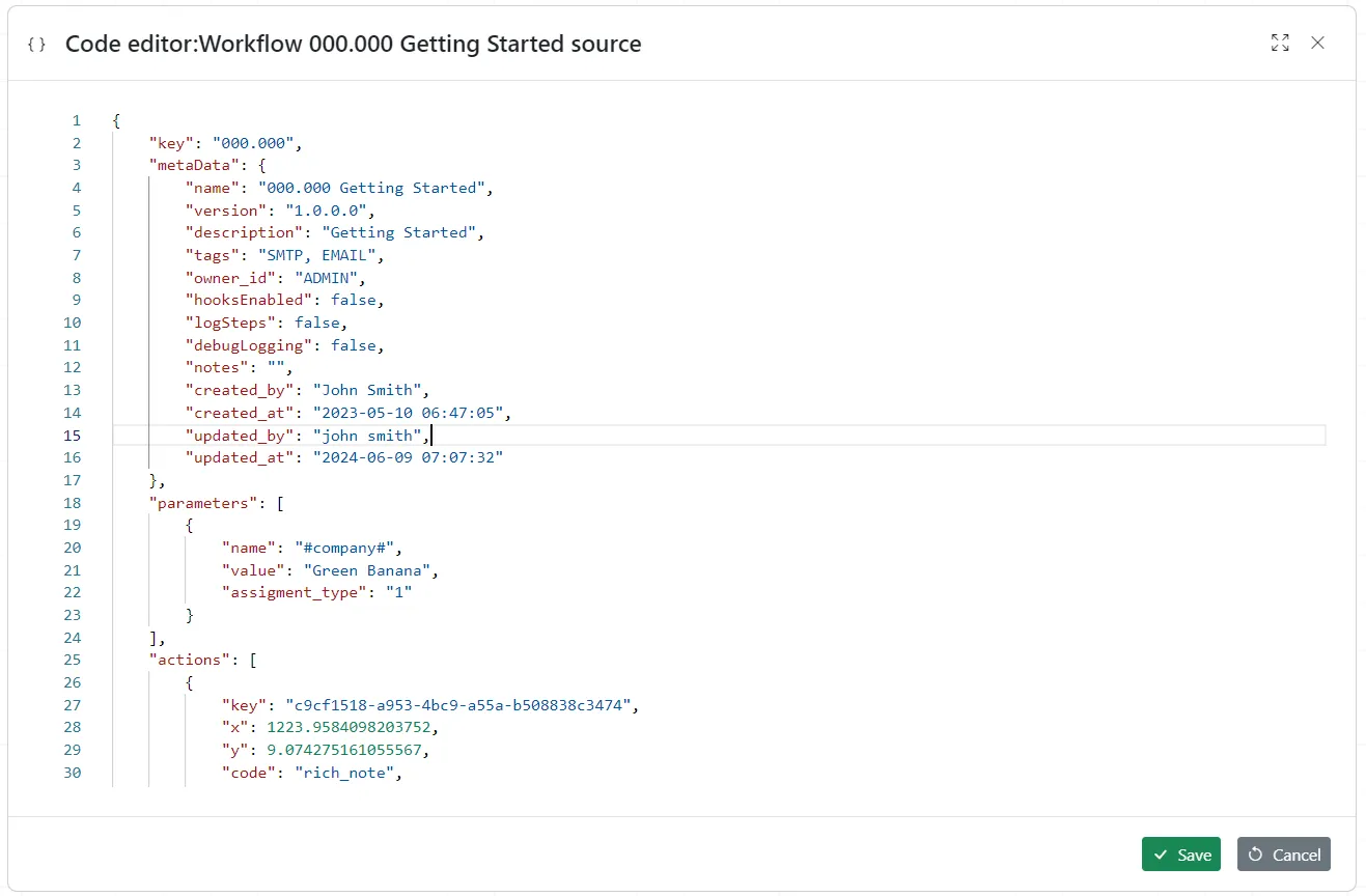 Edit workflow source